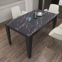 Valgomojo stalas, Hanah Home, juodas Marmuras, 145 x 75 x 85, cm