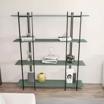 Knygų lentyna, Hanah Home, žalia Juoda, 160 x 180 x 29,6, cm