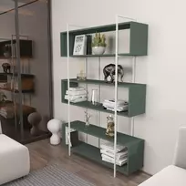 Knygų lentyna, Hanah Home, žalia Balta, 120 x 180 x 29,6, cm