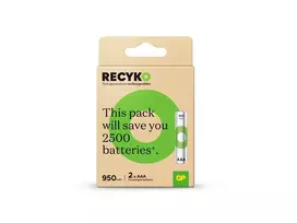 Įkraunami elementai GP RECYKO AAA, 950mAh, 2 vnt.