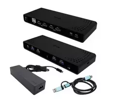 i-tec Universal Dual 4K Display Docking Station 2xDP 2xHDMI LAN Audio Power Delivery 85W + i-tec USB-C Charger 100W - Stacja dokująca