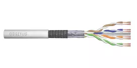 DIGITUS CAT 6 SF/UTP susuktų porų neapvilktas jungiamasis kabelis, 100 m, pilkos spalvos