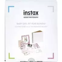 instax rinkinys 1-ajam vaiko gimtadieniui, rožinis (rėmelis, albumas, lipdukai ir dekoruota lipni jostelė)