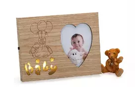 Rėmelis   KPH 1400 med BABY's LED HEART išmatavimai 20x18 cm, nuotrauka 8 cm, 2AAA , be elementų  | vaikiškas