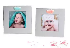Rėmelis  KPH 1331 Baby heart 7.5x7.5cm|metalinis|turkio spal.