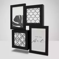 Rėmelis KNOR 3D 2x10x15+2x10x10 juodas matinis|plexi|28x32cm
