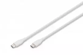 „Digitus USB-C 2.0 (ST-ST) 1 m įkrovimo laidas, silikoninis, 60 W, baltas“