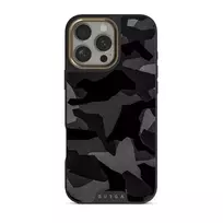 Dėklas Burga iPhone 16 Pro Night Black Camouflage Elite Dark MagSafe