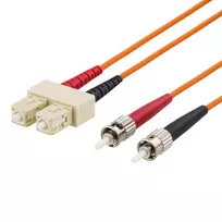 OM1 optinis kabelis DELTACO, SC - ST, duplex, UPC, 62.5/125, 5m, orange / FB-45