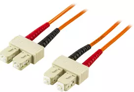 OM1 optinis kabelis DELTACO, SC - SC, duplex, UPC, 62,5/125, 5m, orange / FB-55