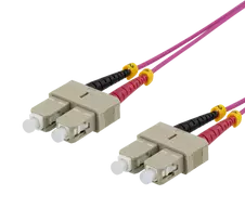 Ooptinis kabelis DELTACO, 2m, SC-SC Duplex, 50/125, pink / SCSC-72