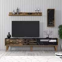 TV blokas, Valensija, Riešutas Juoda Marmuras, 180 x 35 x 45 cm