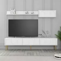 TV skyrius, Lionas, Balta Auksinis, 180 x 43 x 35 cm
