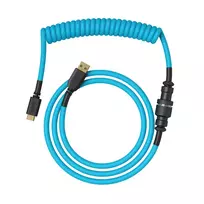 Glorious GMMK Coiled Cable Electric Blue, Spiral Cable, USB-C/USB-A - light blue/black