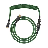 Glorious GMMK Coiled Cable Forest Green, Spiral Cable, USB-C/USB-A - dark green/black