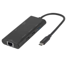USB-C prijungimo stotelė DELTACO, viena, 1x HDMI, 3x USB-A, RJ45 / USBC-HDMI31 / 1902571