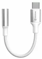 „Swissten Textile“ USB-C į 3,5 mm garso lizdą adapteris, 15 cm