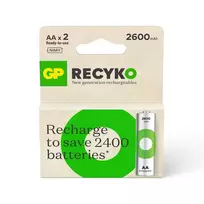 Įkraunami elementai GP RECYKO AA, 2600mAh, 2 vnt.