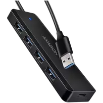 AXAGON HUE-C1A 4x USB3.2 Gen 1 Travel hub, USB-C power IN, w. 20cm Type-A cable
