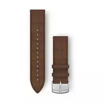 Apyrankė Garmin Quick Release Band, Dark Brown Embossed Italian Leather with Silver Hardware