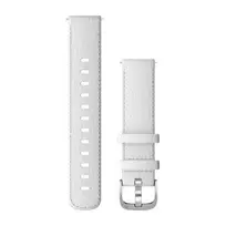 Apyrankė Garmin Quick Release Bands (18 mm), White Leather with Silver Hardware