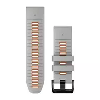 Apyrankė Garmin QuickFit 26 Watch Bands, Fog Grey/Ember Orange Silicone