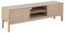 Linley televizoriaus spintelė, Viršutinė dalis iš ąžuolo faneruotės, balta, iš ąžuolo, 160x40x50 cm