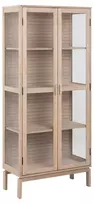 Linley vitrina, Viršus ąžuolo fanera, balta 80x40x180 cm