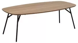 Kavos staliukas Caracas, Viršus ąžuolo faneruotė, plieninis matinis juodas, 120x60x40 cm