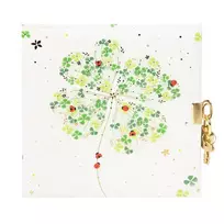 Užrašų knygutė GOLDBUCH 44423 Lucky Clover su spynele| 17x17| 96 psl|balti lapai