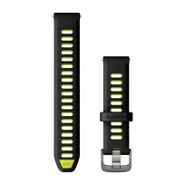 Apyrankė Garmin Quick Release Bands (18 mm), Black/Amp yellow silicone, slate hardware