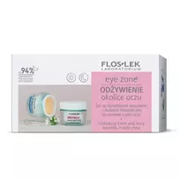 FLOSLEK_SET Akių zona Akių vokų ir rugiagėlių gelis 10g + maitinamasis akių kremas Akių vokų, taukmedžio sviestas 15ml
