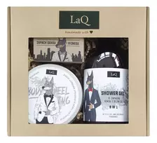 LAQ_SET Doberman dušo želė 500ml + veido muilas 85ml + kūno šveitiklis 200ml