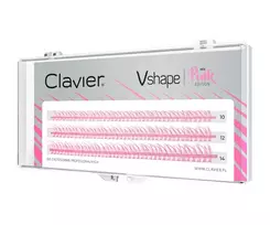 CLAVIER_Vshape blakstienų kuokšteliai Rausva