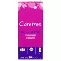 CAREFREE_Plus Dideli higieniniai įklotai Šviesus kvapas 20 vnt.