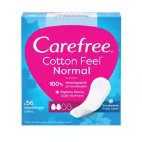 CAREFREE_Normal Su medvilnės ekstraktu Šviežias kvapas higieniniai įklotai 56 vnt.