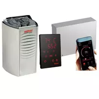 Krosnelė HARVIA Vega Compact BC23E 2300W Su Pirties Valdikliu HARVIA XENIO CX170 WiFi ir Durų Jutikliu 17 kW