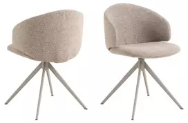 Valgomojo kėdė Ella Seat beige Monza 60, Base steel matt grey, 2 vnt