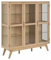 Marte display cabinet, Top oak veneer white pigm, Base oak veneer white pigm, 94x40x192 cm