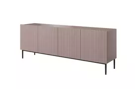 Komoda Nicole 200 cm, Anticrosa Mdf Juodos kojos