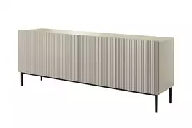 Komoda Nicole 200 cm, kašmyras, juodos kojos