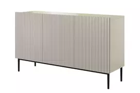 Komoda Nicole 150 cm, kašmyras, juodos kojos