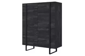 Komoda Verica 120 cm, medžio anglis juodos kojos