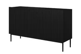 Komoda Nicole 150 cm, juoda matinė juodos kojos