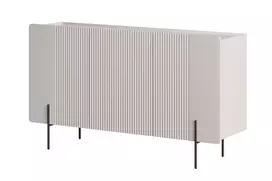 Komoda Malmi 150 cm, kašmyras, juodos kojos