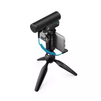"Sennheiser MKE 400 MOBILE KIT" - Kondensatorinis mikrofonas, superkardioidinis, su žemų dažnių filtru ir "Manfrotto" trikoju