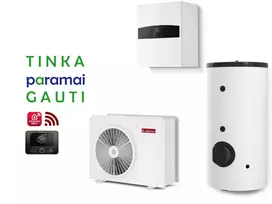 Šilumos siurblys Oras-Vanduo Ariston Nimbus R32, Flex, 50 S Net 7.57 kW, su 190l vandens šildytuvu ir Wi-Fi