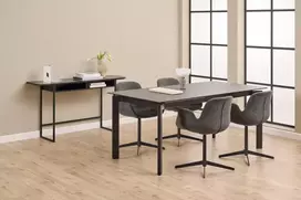Darlington console table, Top melamine black ash , Base steel matt black, 140x40x77 cm