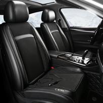Vasaros vėsinanti sėdynės pagalvėlė su ventiliatoriumi: Kvėpuojantis automobilio ir sunkvežimio atlošo pagalvėlė šilumos išsklaidymui 16 Fans-12V-Ventilation-Single Seat juoda
