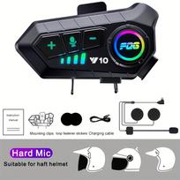 Motociklo šalmo „Bluetooth“ ausinės Y10 belaidis domofonas 5.3 triukšmo mažinimas Y10 Hard Mic